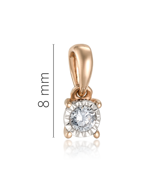 Gold pendant with diamond