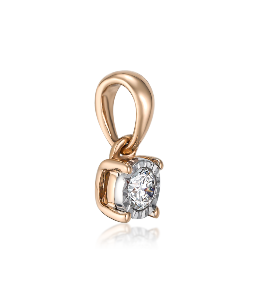 Gold pendant with diamond