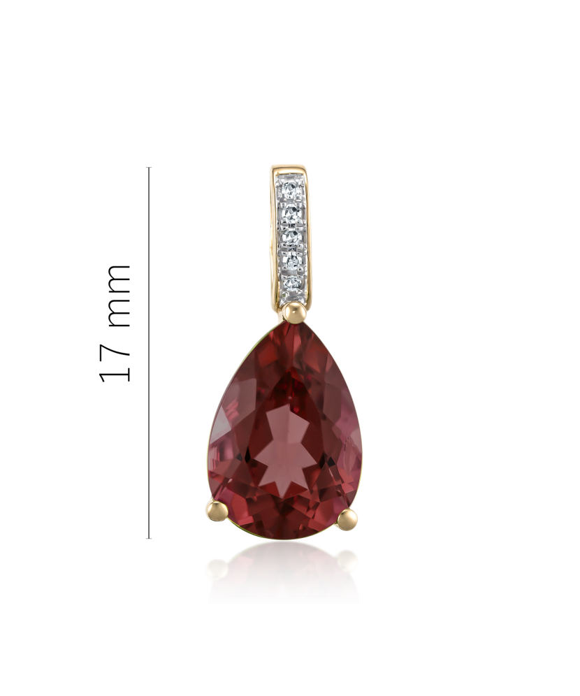 Yellow gold pendant with diamonds and garnet