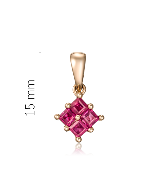 Gold pendant with rubies