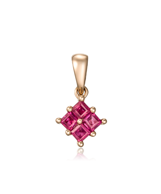 Gold pendant with rubies