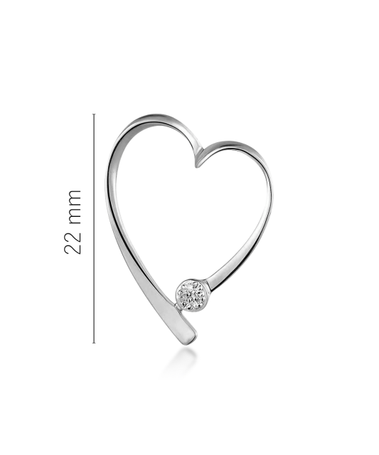 White gold pendant with diamonds "Heart"