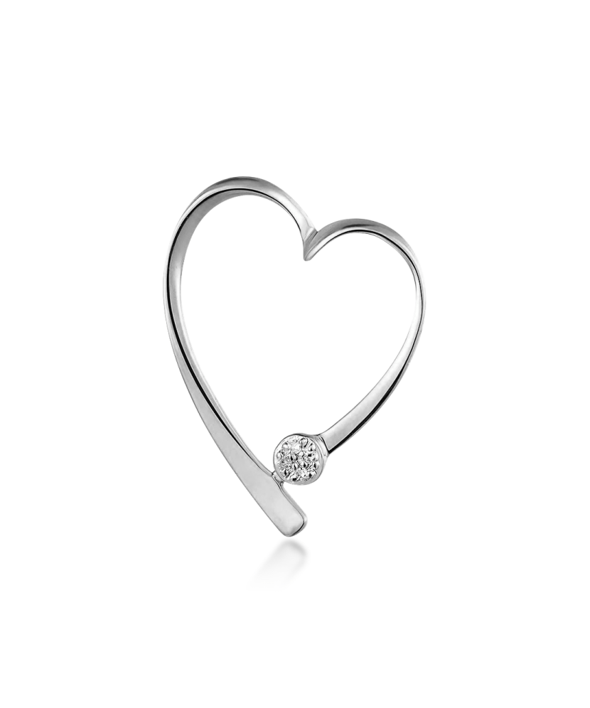White gold pendant with diamonds "Heart"