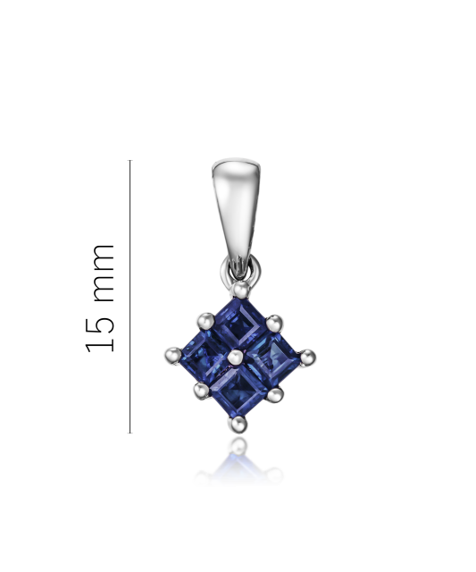 White gold pendant with sapphires