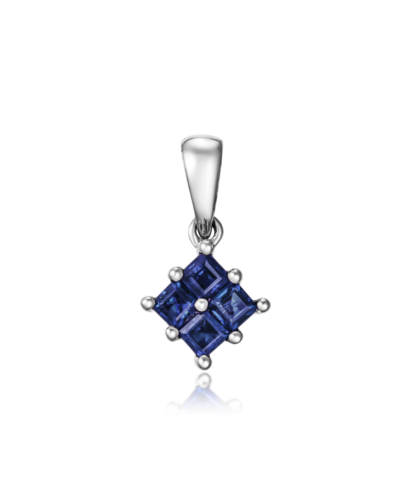 White gold pendant with sapphires