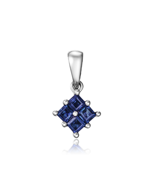 White gold pendant with sapphires