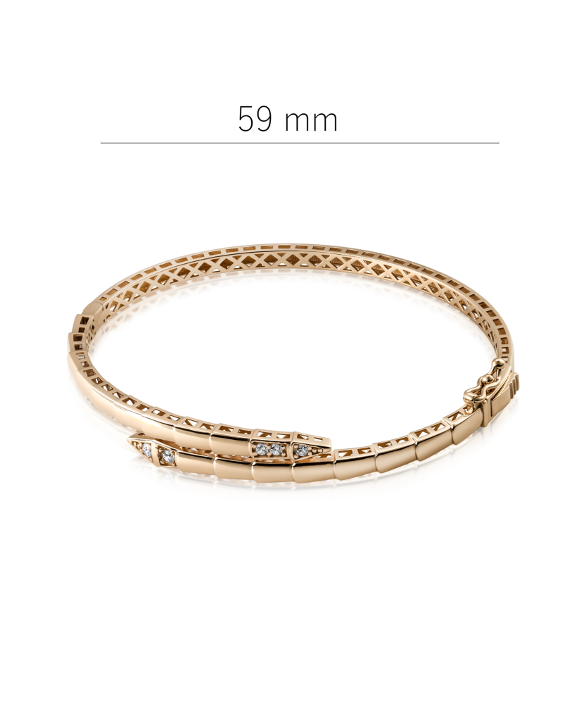 Gold bracelet with zircons