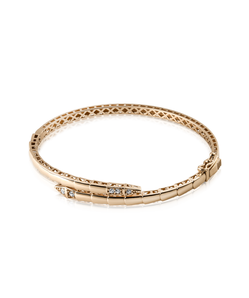 Gold bracelet with zircons