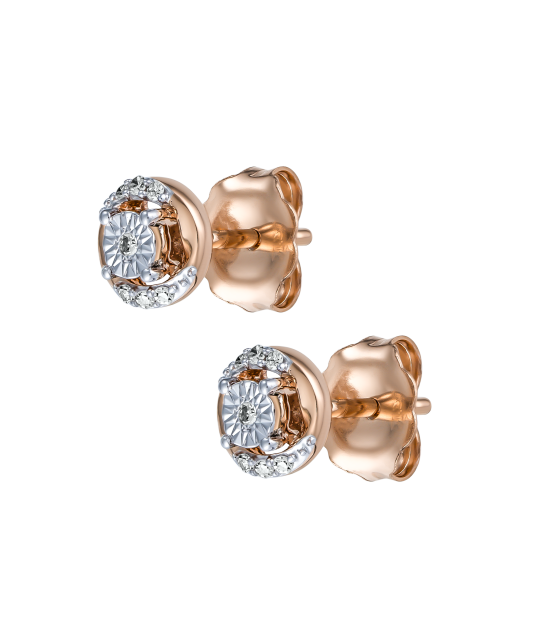 Gold earrings with diamonds