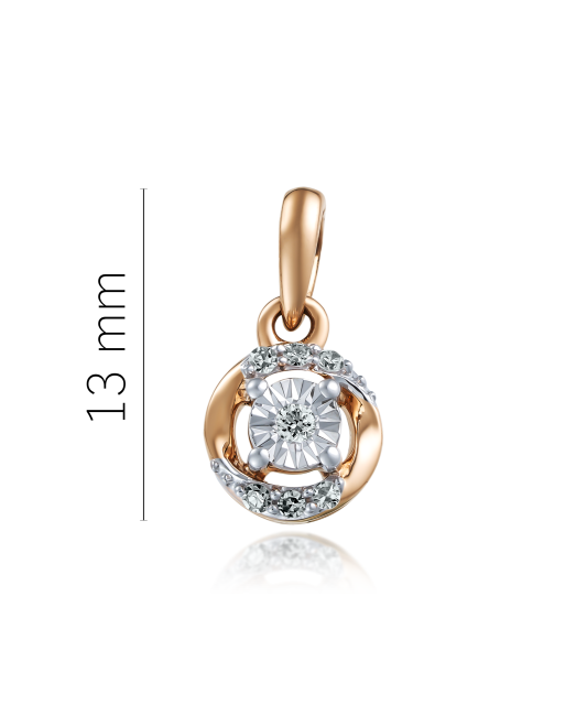 Gold pendant with diamonds