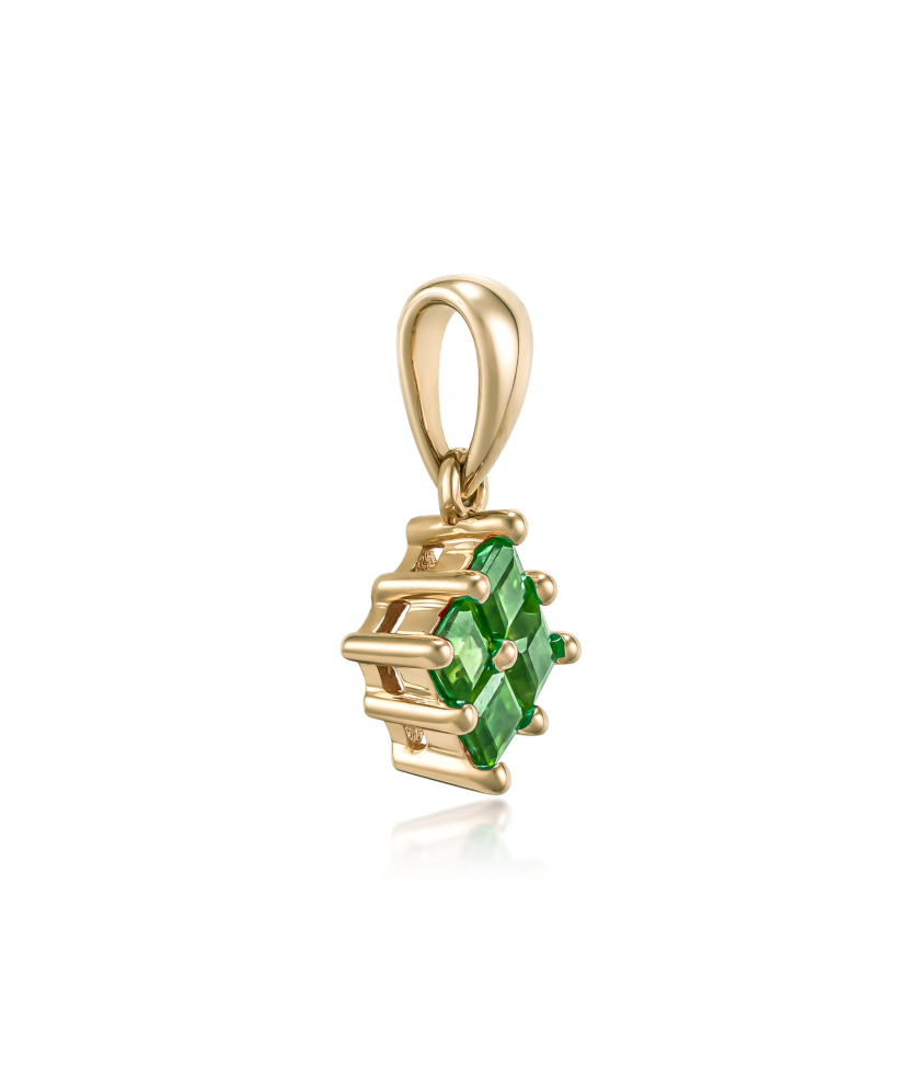 Yellow gold pendant with emeralds