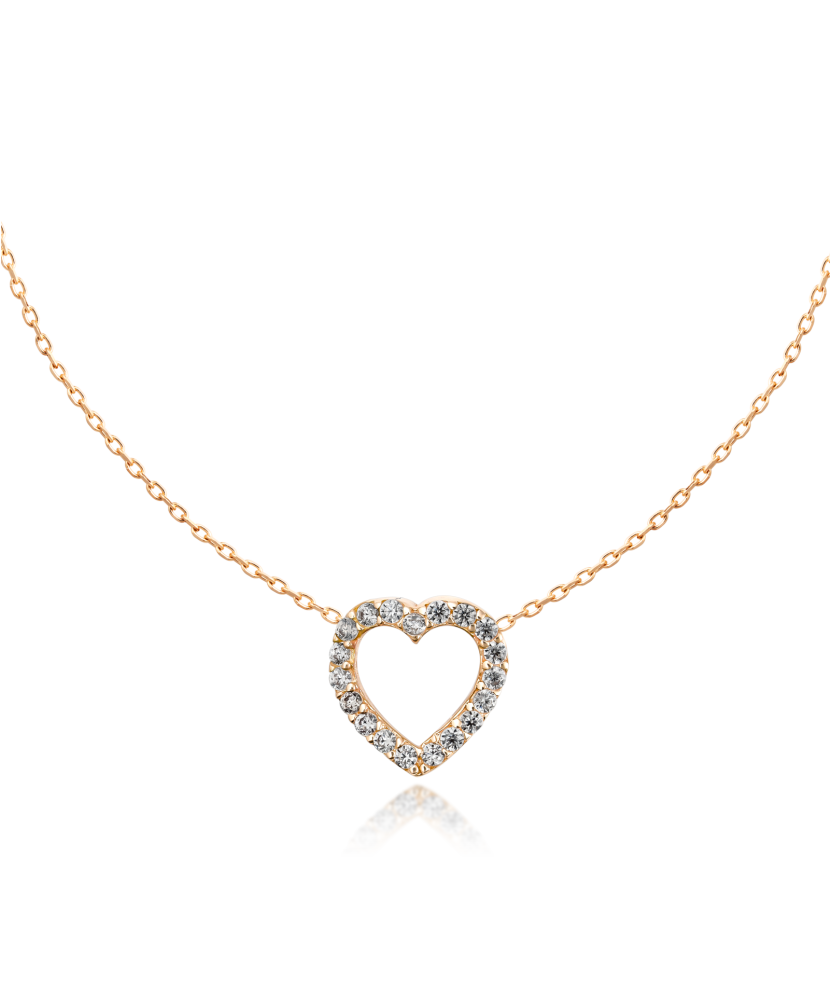 Gold chain with zirconium pendant "Heart"