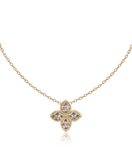 Gold chain with zirconium pendant