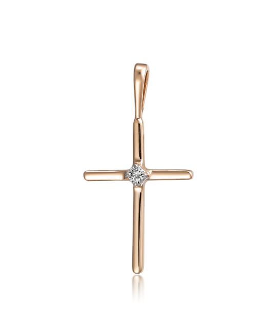 Gold pendant with diamond "cross"