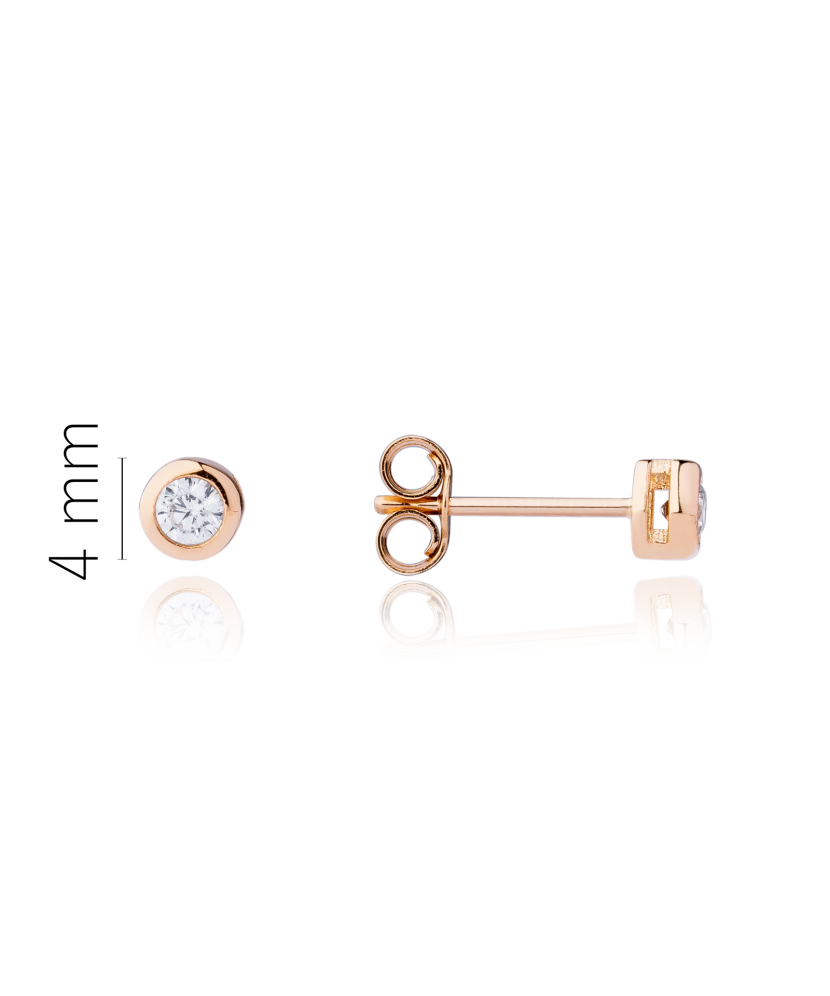 Gold earrings with zircons