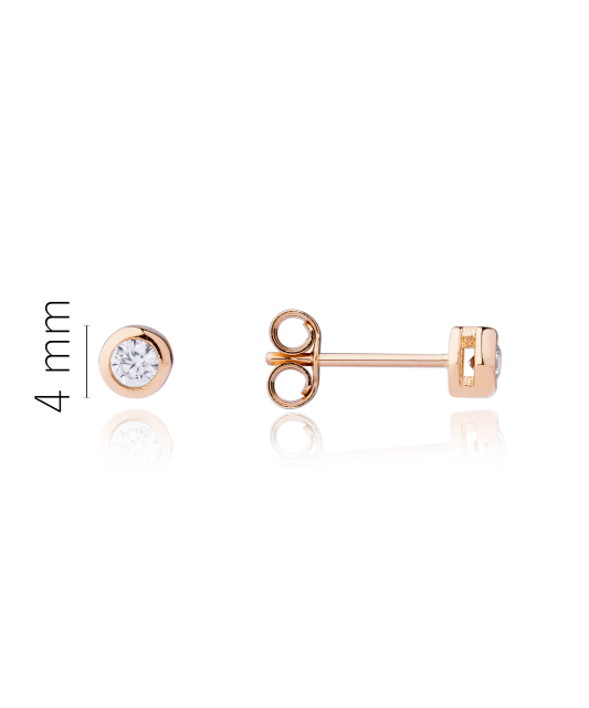 Gold earrings with zircons