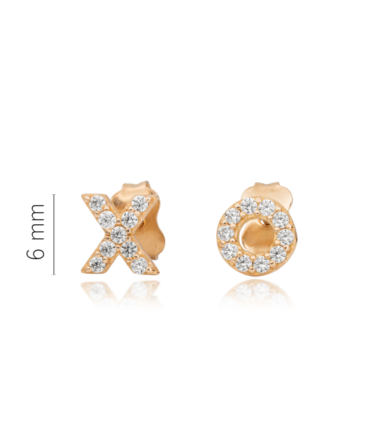 Gold earrings with zircons