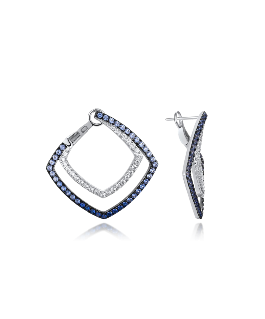 Hopeiset korvakorut zirkoneilla ja spinellillä