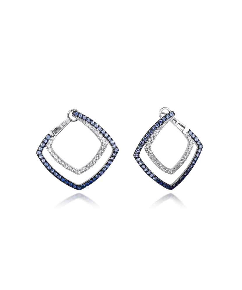 Sterling Silver earrings with zircons and spinels