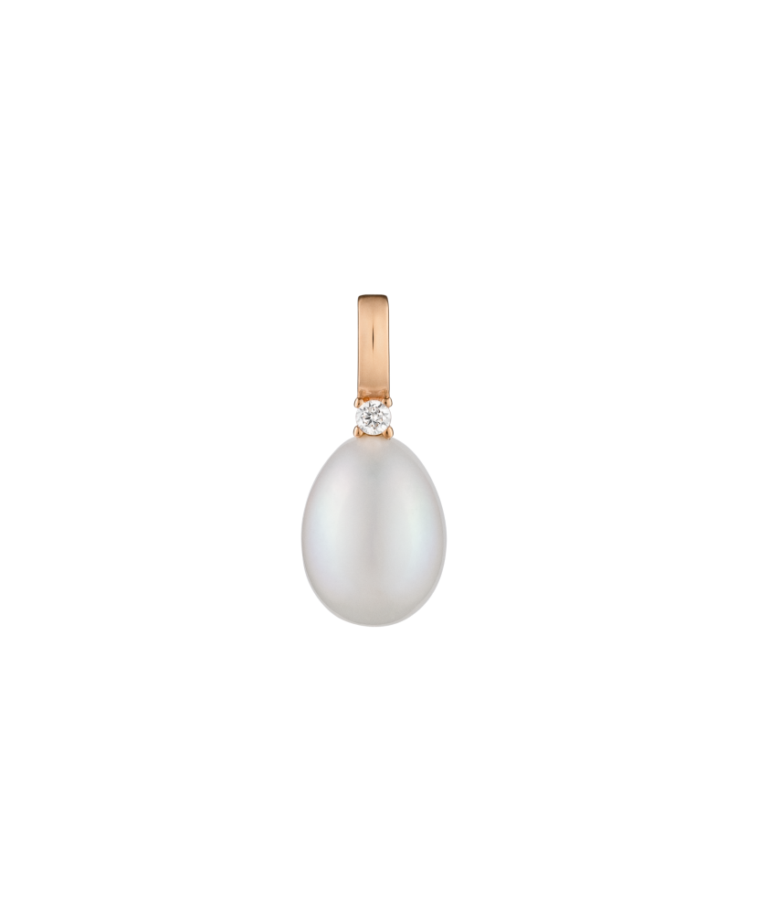 Gold Pearl Pendant and zirconium