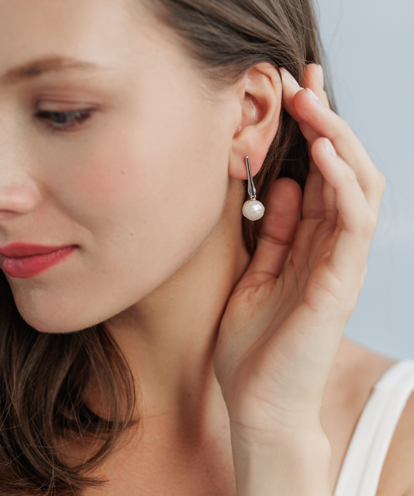 Sterling silver earrings with pearls