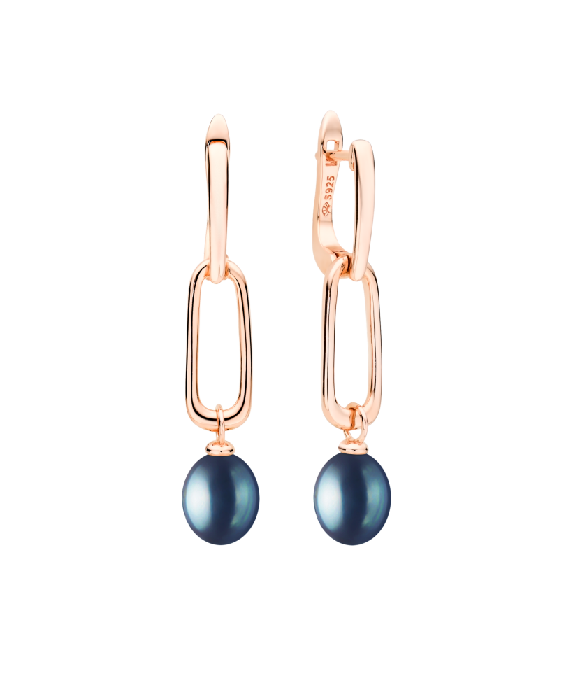 Sterling silver earrings gold plated with pearl