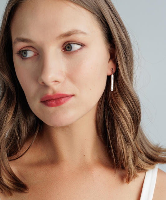 Sterling silver earrings with pearls