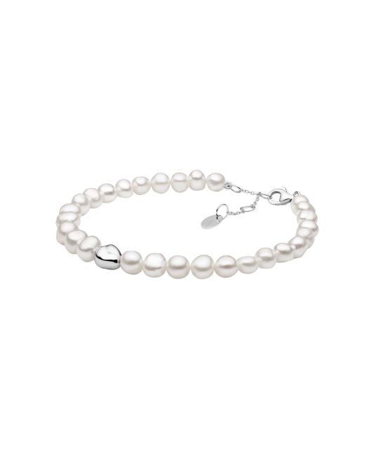 Bracelet with pearls and silver