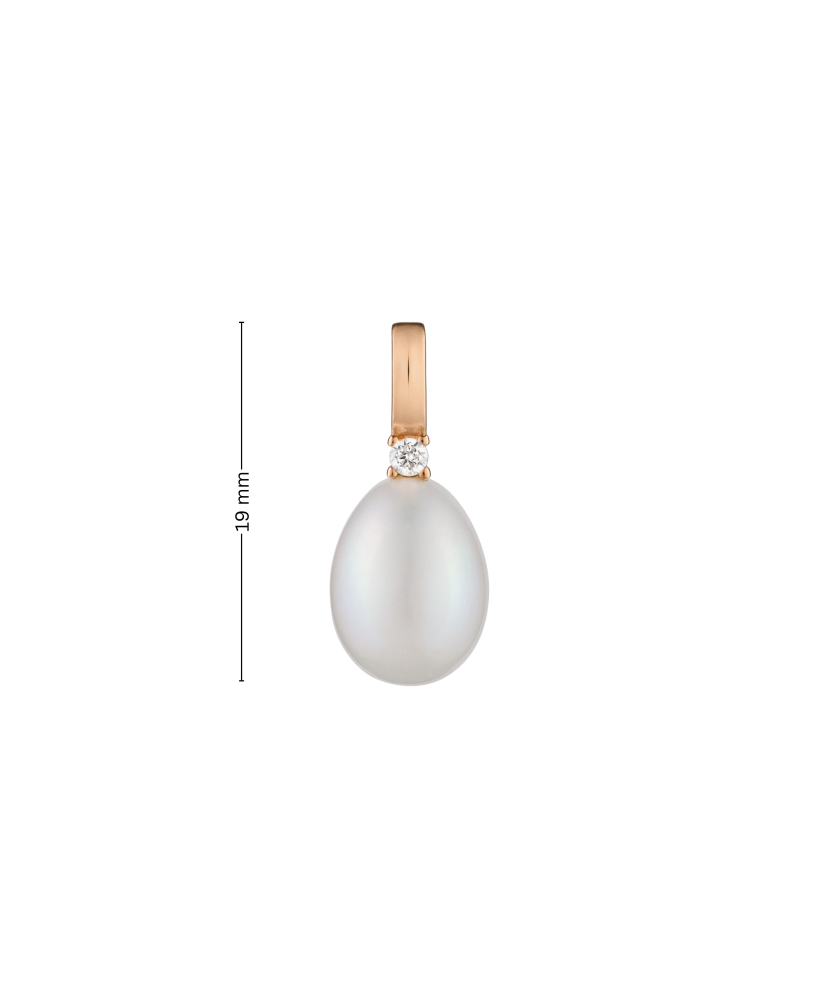 Gold Pearl Pendant and zirconium