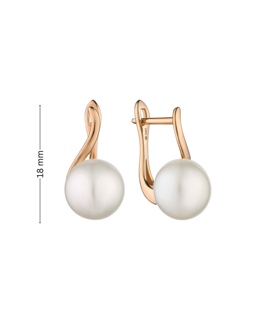 Gold earrings with pearls