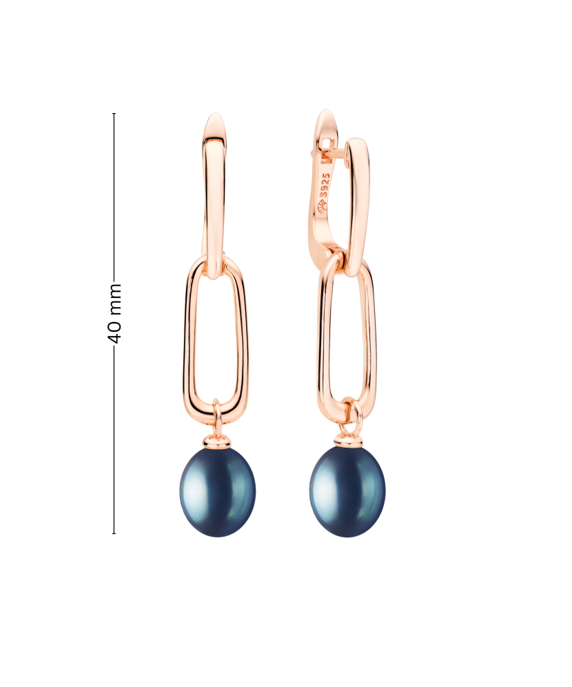 Sterling silver earrings gold plated with pearl