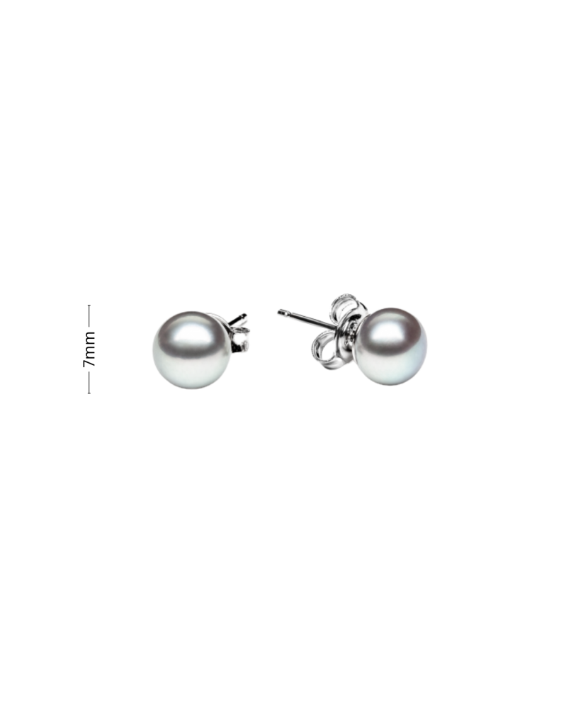 Sterling silver earrings with natural pearls
