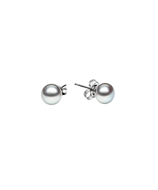 Sterling silver earrings with natural pearls