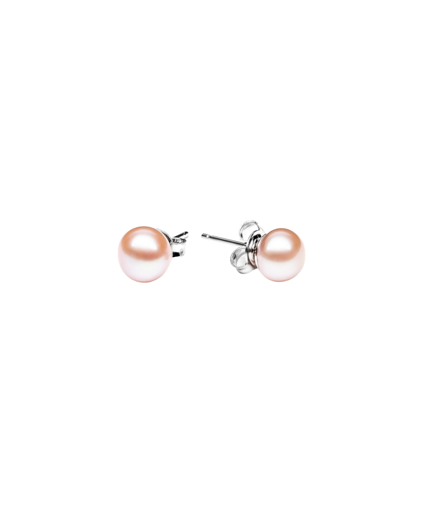 Sterling silver earrings with natural pearls