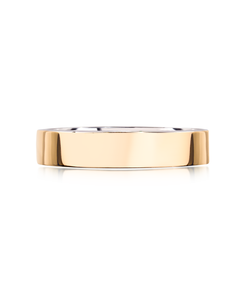 Wedding silver ring with gold plate