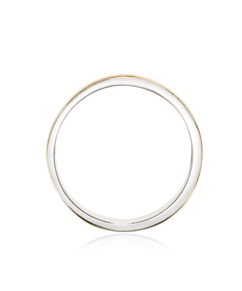 Wedding silver ring with gold plate