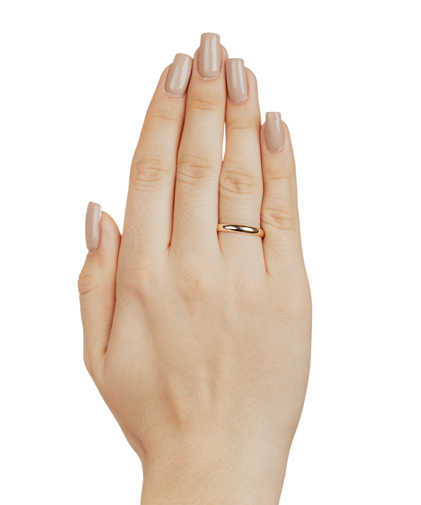 Wedding silver ring with gold plate