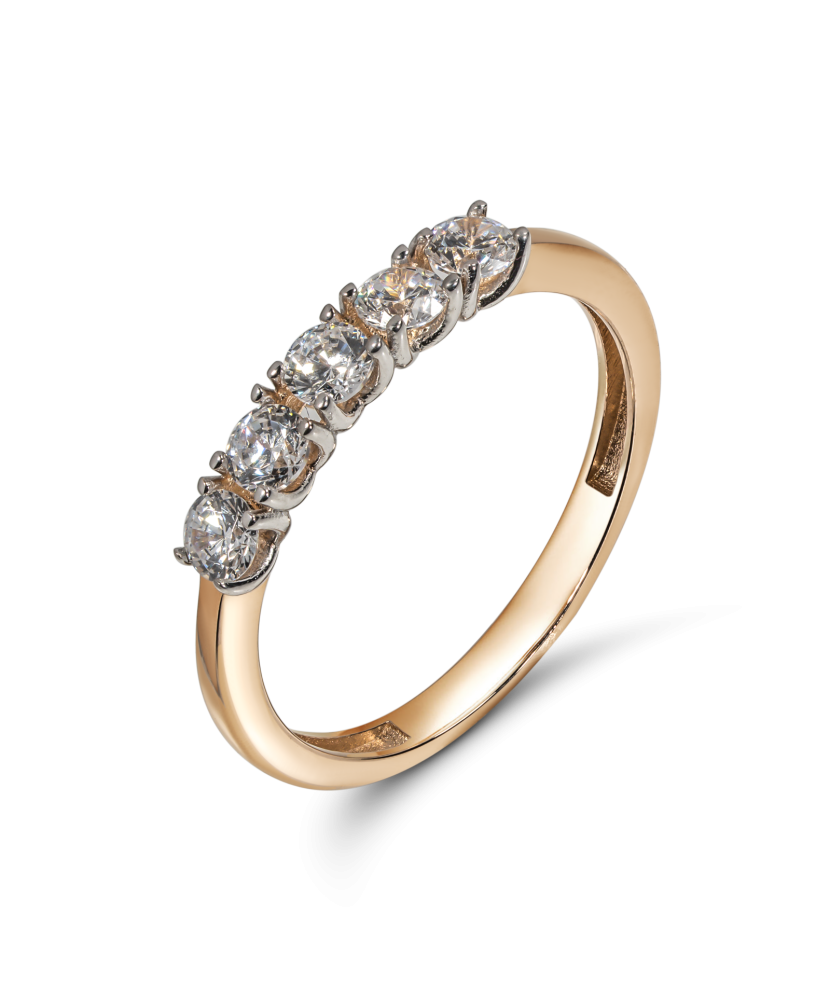 Gold ring with zircons