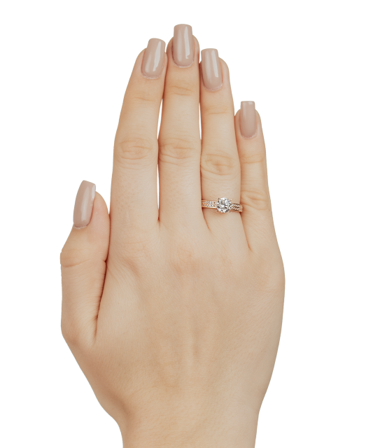 Gold ring with zircons