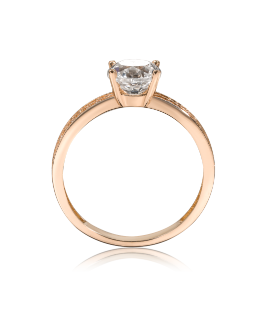 Gold ring with zircons