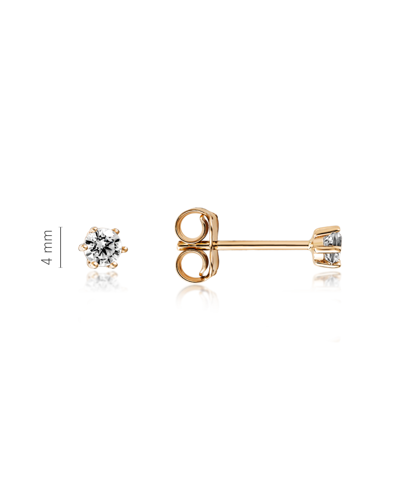 Gold earrings with zircons