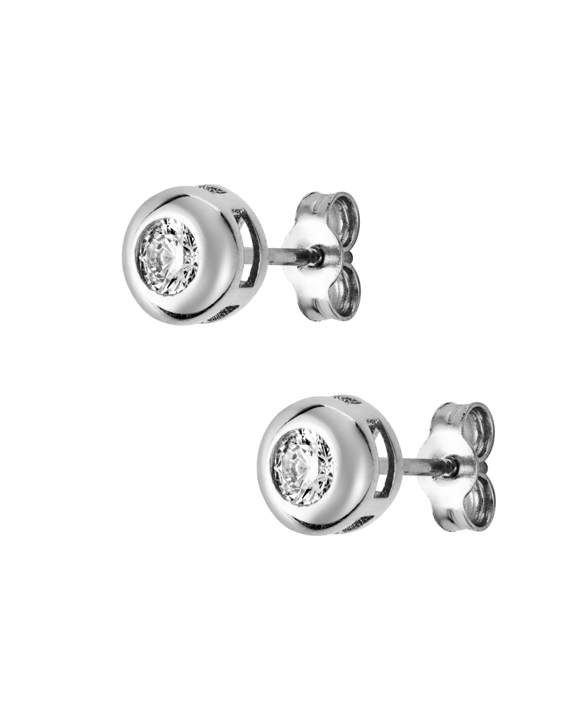 White gold earrings with zircons