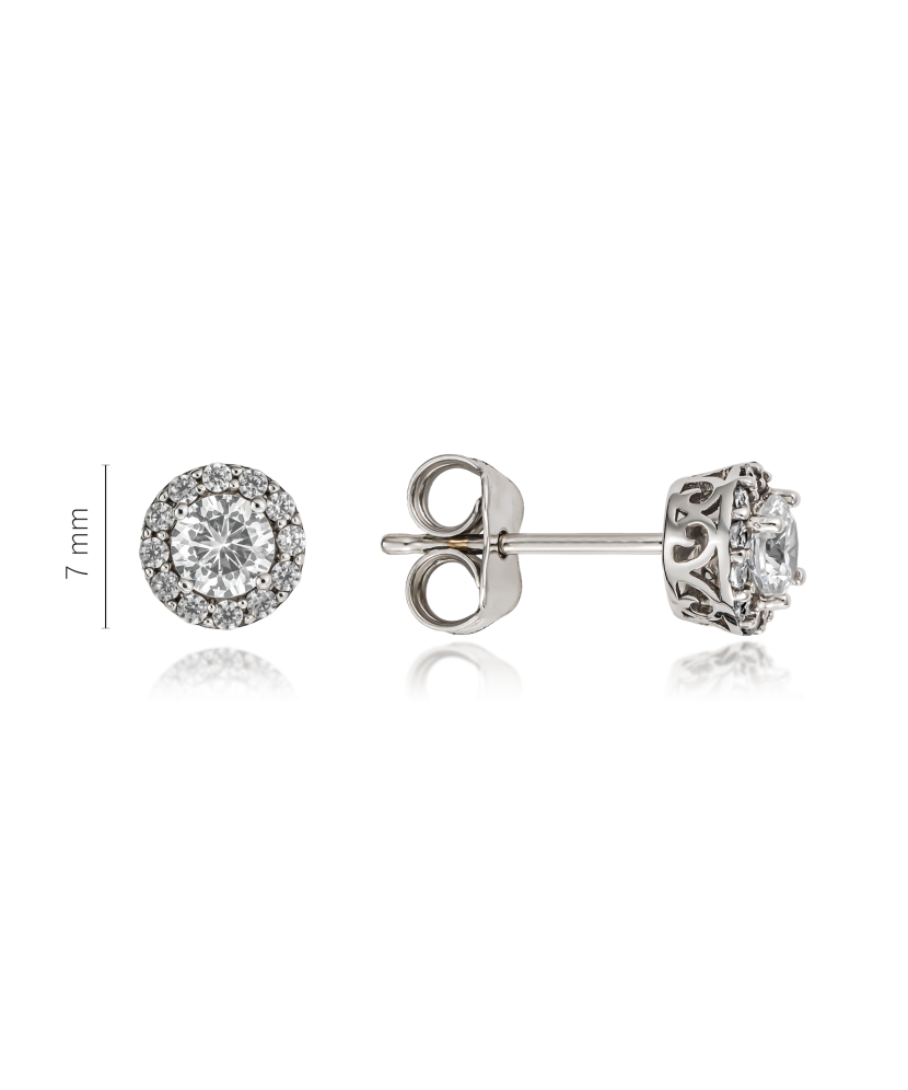 White gold earrings with zircons
