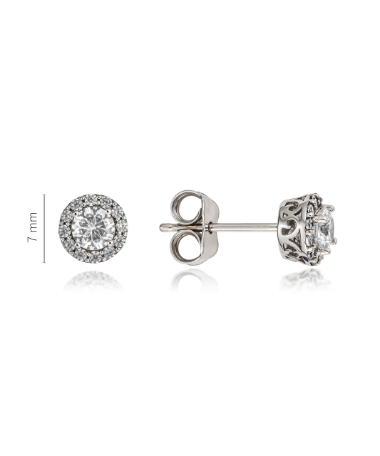 White gold earrings with zircons