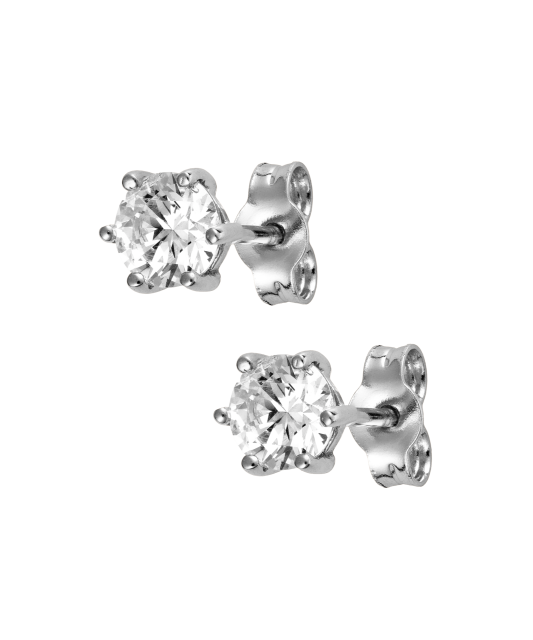 White gold earrings with zircons