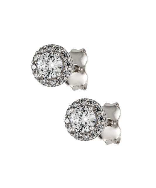 White gold earrings with zircons