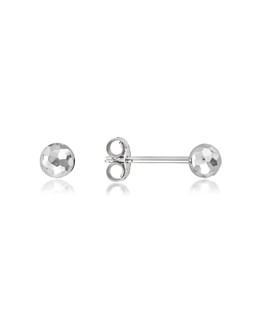 White gold earrings "Bubbles" 4mm