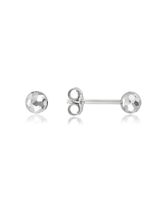 White gold earrings "Bubbles" 4mm