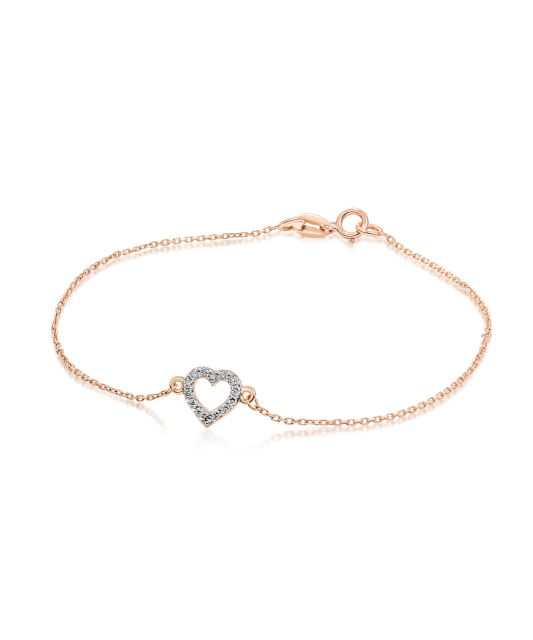 Gold bracelet with diamonds "Heart"
