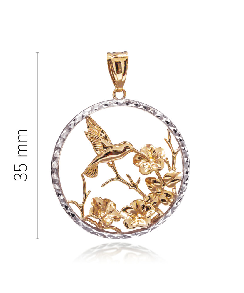 Gold pendant "Hummingbird" 2